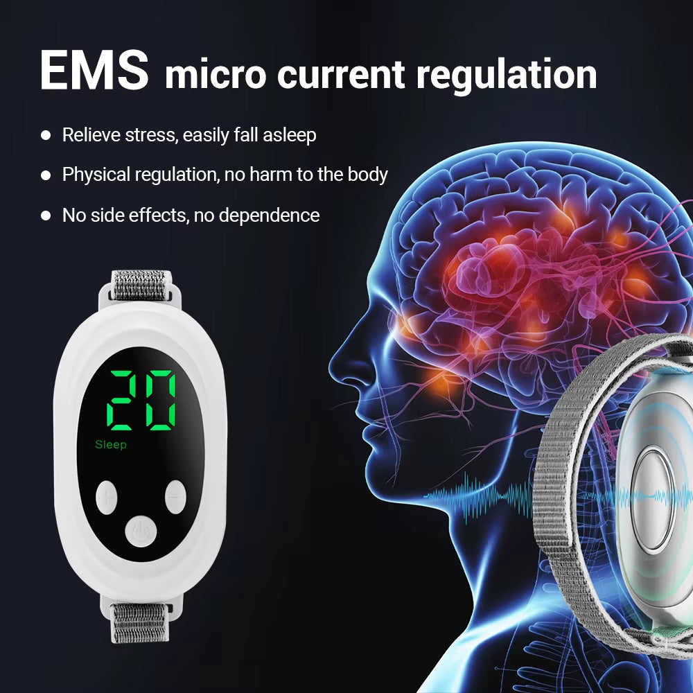 Two Modes, 20 Levels of Intensity, Intelligent Sleep Device, Anxiety Relief, Neurological Sleep, Insomnia, and Soothing Device,